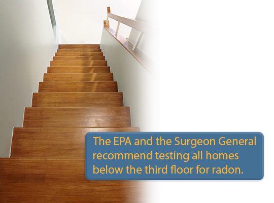 The EPA and the Surgeon General recommend testing all homes below the third floor for radon.